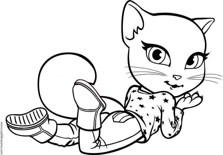 Bayan Kedi Tom Kedi Angela Boyama Sayfası Sayfa Boyama