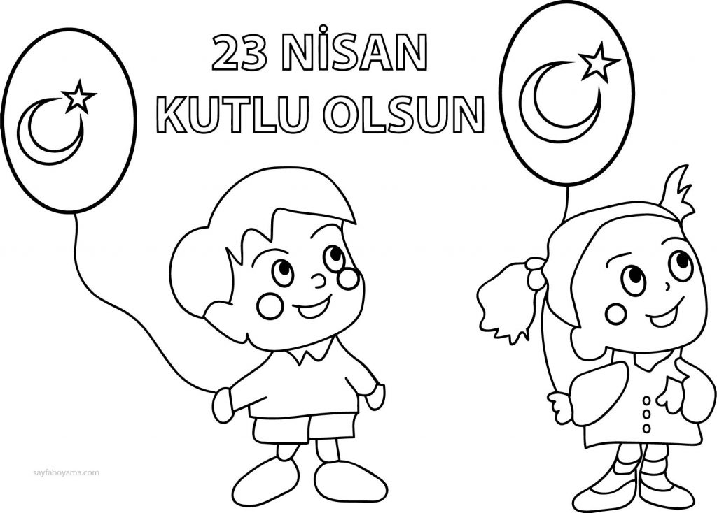 23 Nisan ocuklar Ulusal Egemenlik Ve ocuk Bayram Boyama Sayfas 