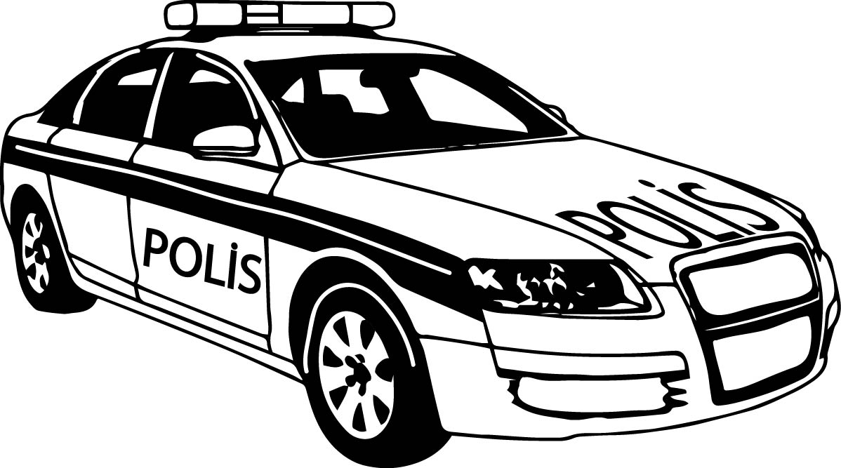 Audi Polis Arabası Boyama Sayfası